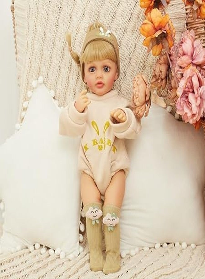 VIKINGS Realistic Sound with Sensor & Activities! Lifelike Full Silicone Body Reborn Baby Girl Doll Toy Princess Toddler Bebe with Brown Long Hair Gift for Kids - Image 5